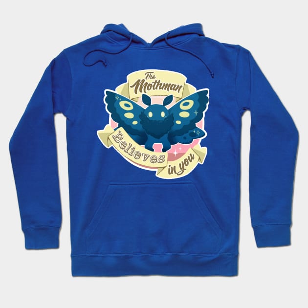 The Mothman Believes in You Hoodie by dragonrise_studio